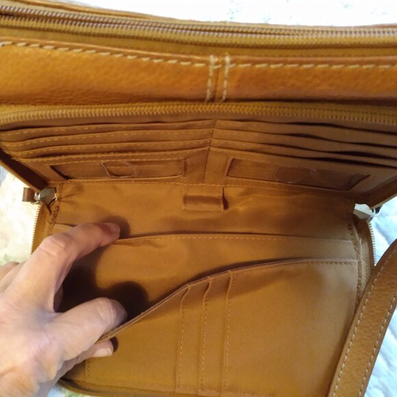 Fossil Organizer Brown Leather Bag - Picture 12 of 13